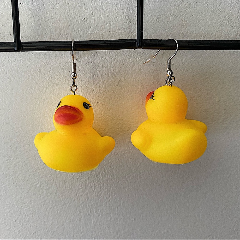 YELLOW RUBBER DUCKY EARRINGS